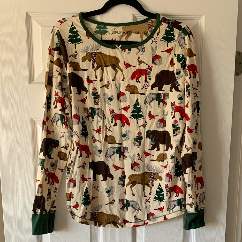 Little Blue House Animal Print Long Sleeve Shirt